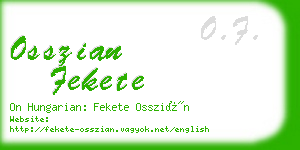 osszian fekete business card